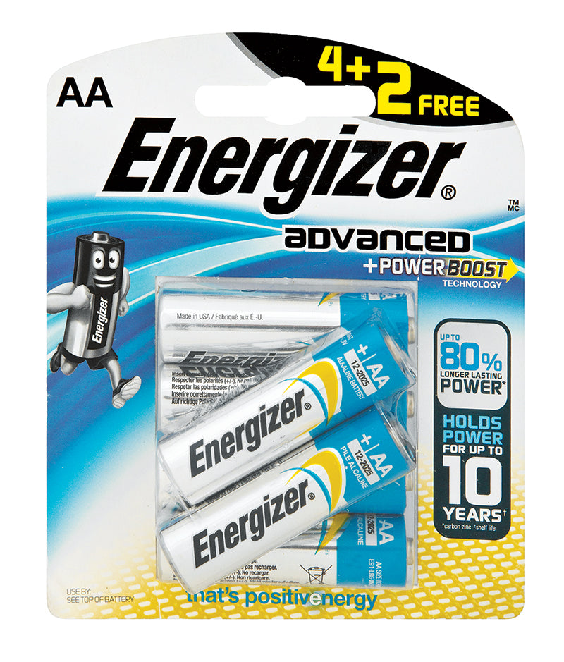Energizer Advanced Aa - 6Pack 4+2 Free