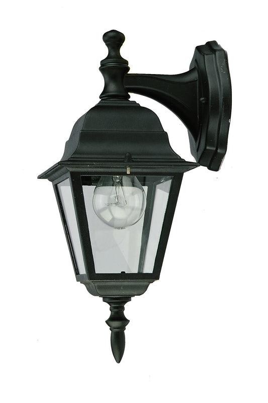 Black Aluminium 4-Panel Down Facing Outdoor Lantern
