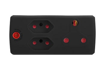 Adaptor 1X16A+2X5A Black E/Mate