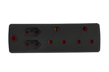 Adaptor 2X16A+2X5A Black E/Mate