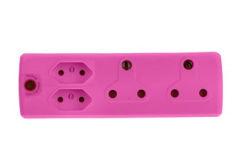 Adaptor 2X16A+2X5A Pink White E/Mate