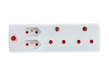 Adaptor 2X16A+2X5A Surge White E/Mate