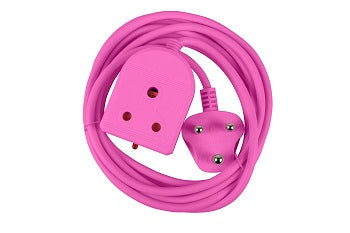 Extension Lead 10A  3M Pink E/Mate