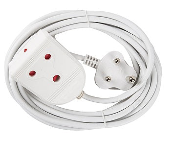 Extension Lead 10A  5M White E/Mate