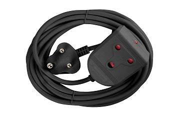 Extension Lead 10A  5M Black E/Mate