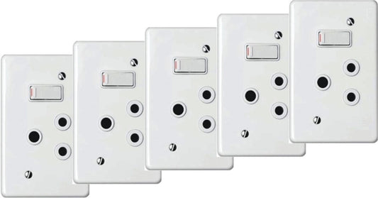 Electrical Mts Socket Single 4X2 Assembled 5Pc