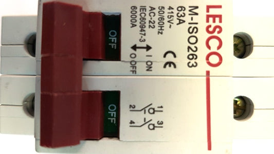 Electrical Mts Isolator Mini D/Pole 63A