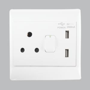 Brightstar EPL323 White 16 AMP Plug with Dual USB Ports (4x4)