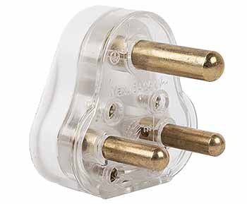 Plug Top 16A Solid Brass Pin White