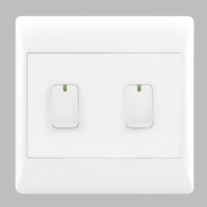 Brightstar ESW006 White 2 Lever 1 Way Electrical Switch - 4x4