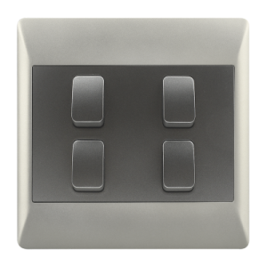 Brightstar ESW078 DUO 4 Lever 1 Way Switch - 4x4 for Multi-Circuit Control