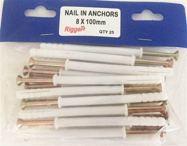 Nail In Anchors Blist 8X100 Pkt25