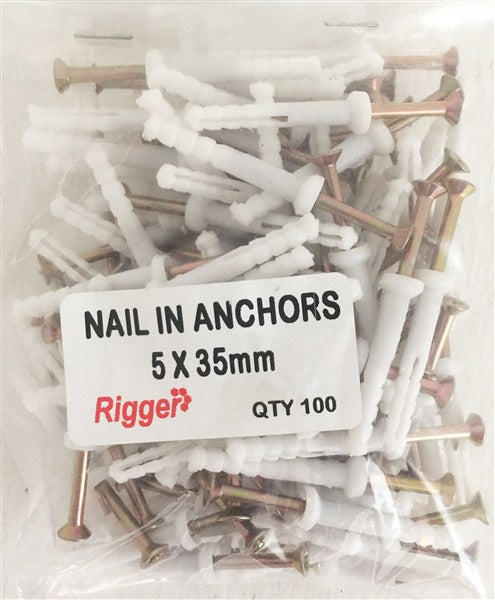Nail In Anchors Bulk 5X 35 Pack 100