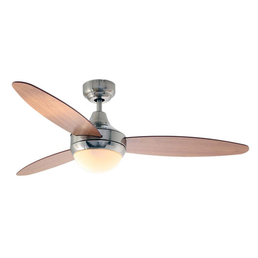 48" 3 Blade Swirl Ceiling Fan With Light - Maple Cherry / Satin Chrome