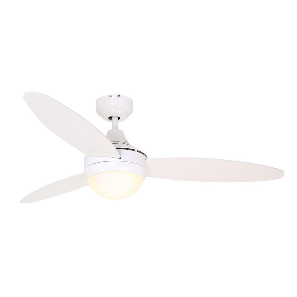 48" 3 Blade Swirl Ceiling Fan With Light - White