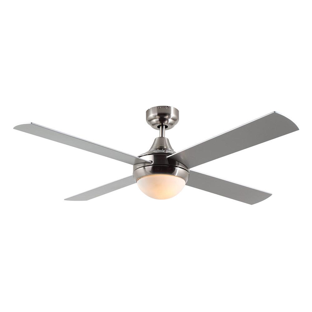 48" 4 Blade Twister Ceiling Fan With Light - Silver Black / Satin Chrome