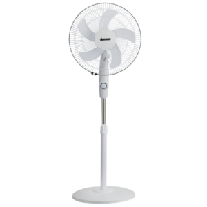 Brightstar 16" Rechargeable Oscillating Floor Fan with 3 Speeds, White and Black