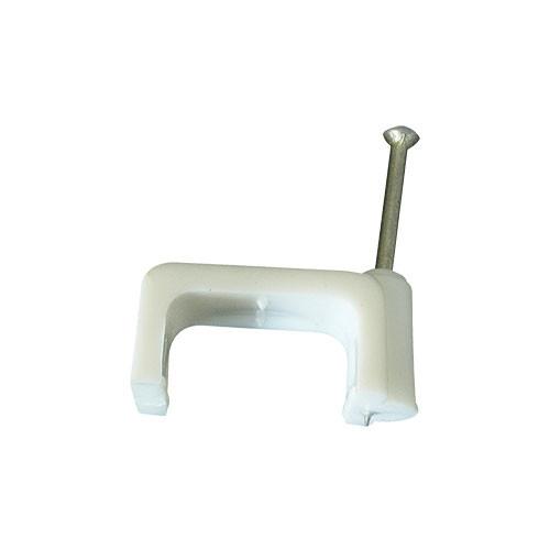 Cable Clips Flat White - 5 To 18Mm /100Pk