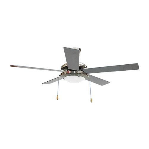 52" 5 Blade Ceiling Fan With Lights - Satin Chrome