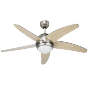 Brightstar FCF007 Satin 5-Blade 52" Ceiling Fan with Remote Control and Light