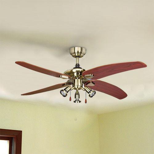 50" 4 Blade Ceiling Fan With Lights - Antique