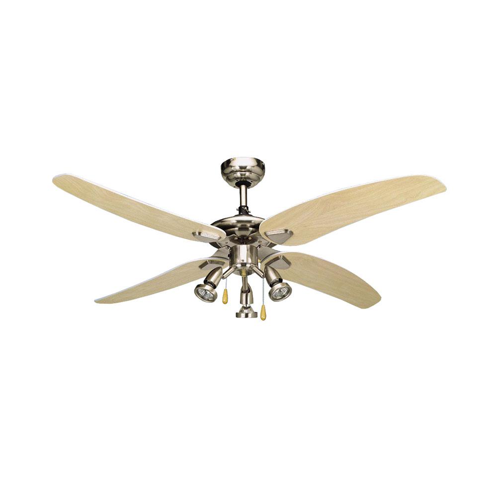 50" 4 Blade Ceiling Fan With Lights - Satin Chrome