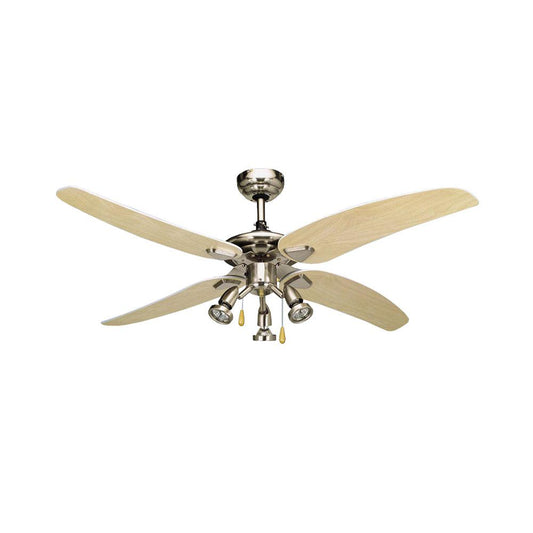 50" 4 Blade Ceiling Fan With Lights - Satin Chrome