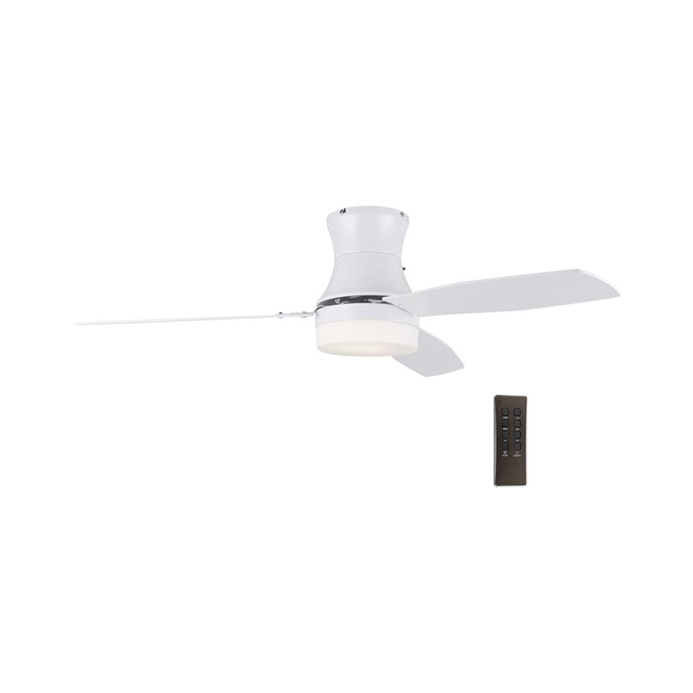 52" 3 Blade Ceiling Fan With Lights & Remote - White