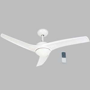 Brightstar FCF038 52" 3-Blade White Ceiling Fan with 6-Speed Reversible DC Motor and Remote Control
