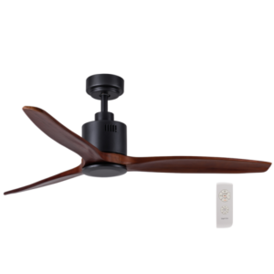 Brightstar FCF045 Black Wood 52" 3-Blade Ceiling Fan with Remote Control and Reversible DC Motor