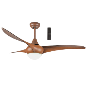 Brightstar 52" Wood Finish Ceiling Fan with 3 ABS Blades and Remote Control LED Light