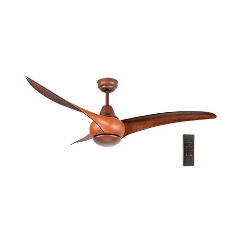 52" 3 Blade Ceiling Fan With Remote - Wood Finish