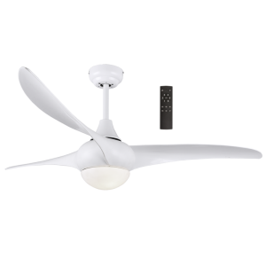 Brightstar FCF050 52-Inch White Steel and Acrylic Ceiling Fan with 18W 4000K LED and 6-Speed Remote