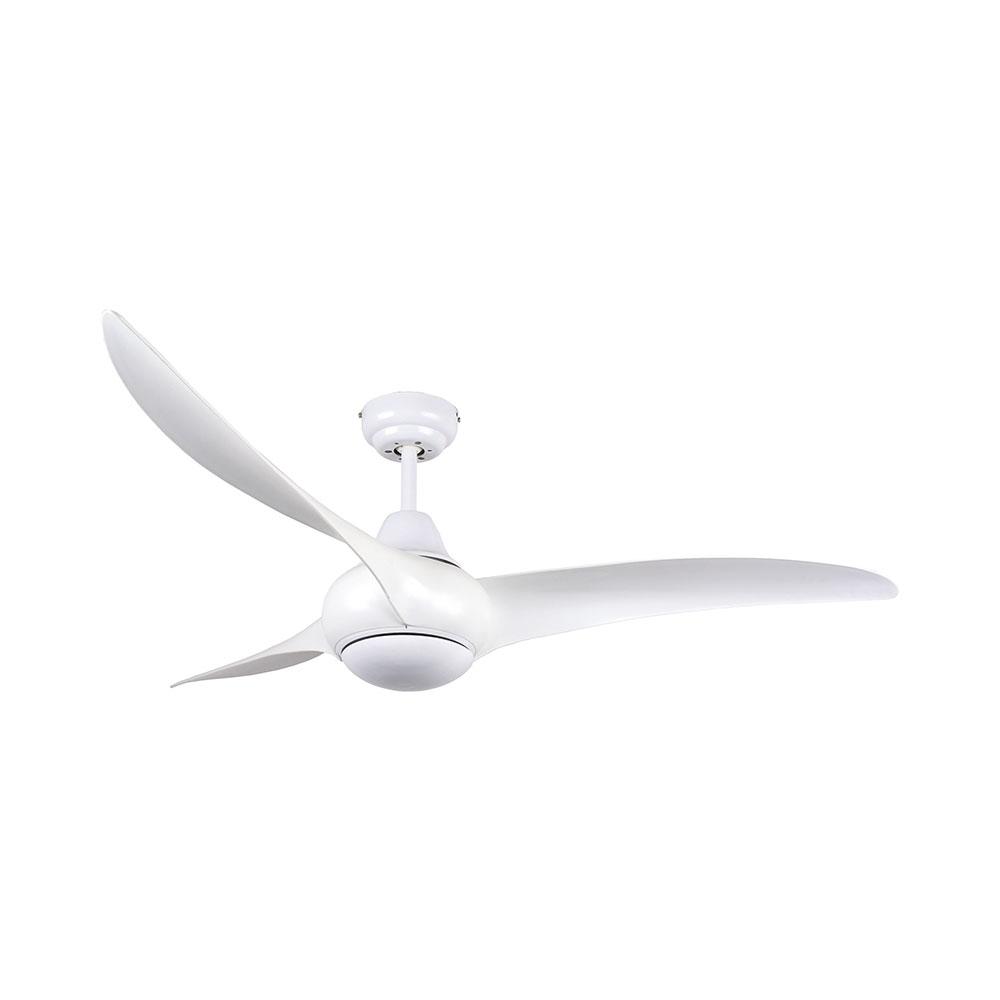 52" 3 Blade Ceiling Fan With Remote - White Finish