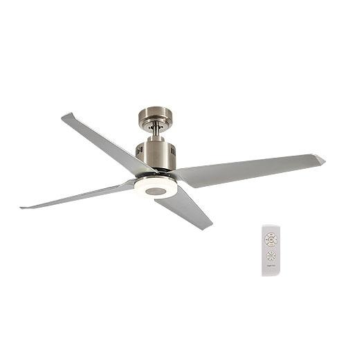 54" 4 Blade Ceiling Fan With Led Light And Remote - Satin Nickel