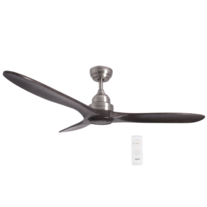 Brightstar FCF079 Satin Nickel Ceiling Fan with Solid Walnut Blades and Remote Control