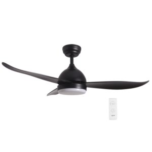 Brightstar FCF080 Matt Black Ceiling Fan with 3 ABS Blades, Remote Control, and CCT LED Light