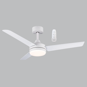 Brightstar FCF089 48" White Ceiling Fan with Dimmable LED Light and Remote Control