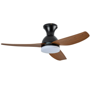 Brightstar FCF099 Black 40-inch Ceiling Fan with Wood Finish Blades, Remote Control, and 3-Color CCT LED Light