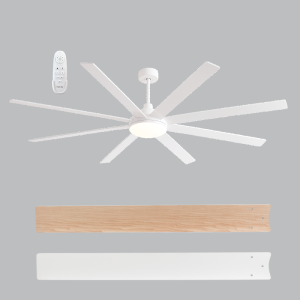 Brightstar FCF103 Matt White Ceiling Fan with Dimmable 3 CCT LED and Reversible Plywood Blades