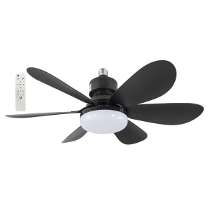 Brightstar FCF104 Black Mini Plastic Ceiling Fan with Remote and CCT LED Light