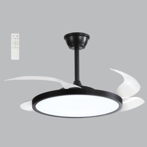 Brightstar FCF106 Black 42-inch Ceiling Fan with Retractable Blades and 3 CCT LED Light