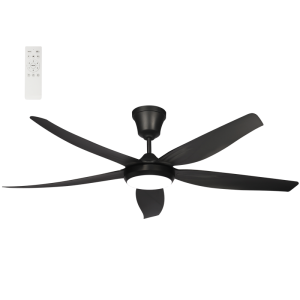 Brightstar FCF110 Black 56" Ceiling Fan with 5 ABS Blades, DC Motor, 3 CCT LED Light, and Remote Control