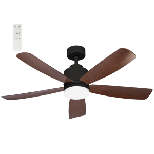 Brightstar FCF112 Black 52" 5-Blade Ceiling Fan with 18W 3-CCT LED Light and Remote Control