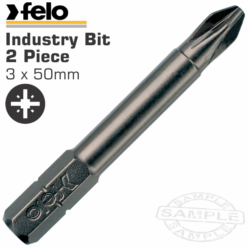 Felo Pozi Pz3 X 50Mm 2Pc Ins.Bit