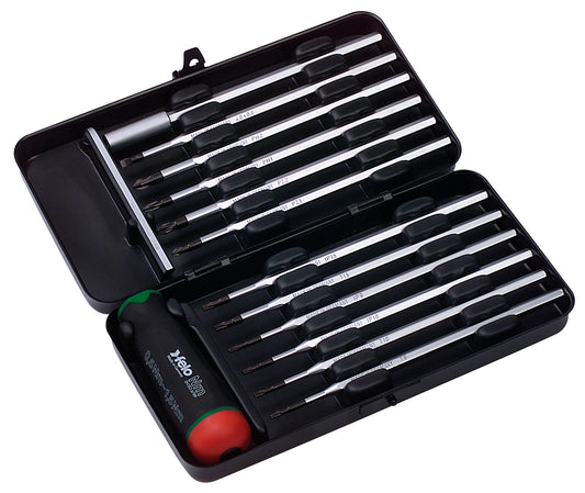 Felo 100 Tor. S/Driver Set 14Pcs 0.6-1.5Nm Green Metal Case