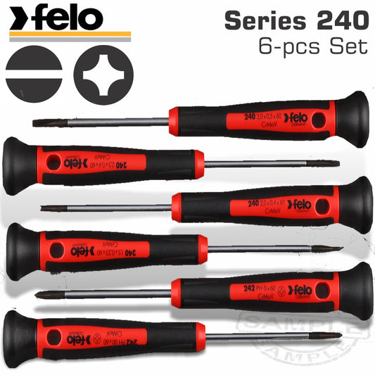Felo 240 S/Driver Set 6Pc Precision Sl & Ph Rot. Cap