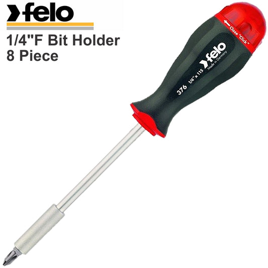 Felo 376 1/4'F Bit Holder 8Pc S/Driver Magazine Handle