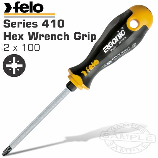 Felo 411 Pz2X100 S/Driver Ergonic Hex Wrench Grip