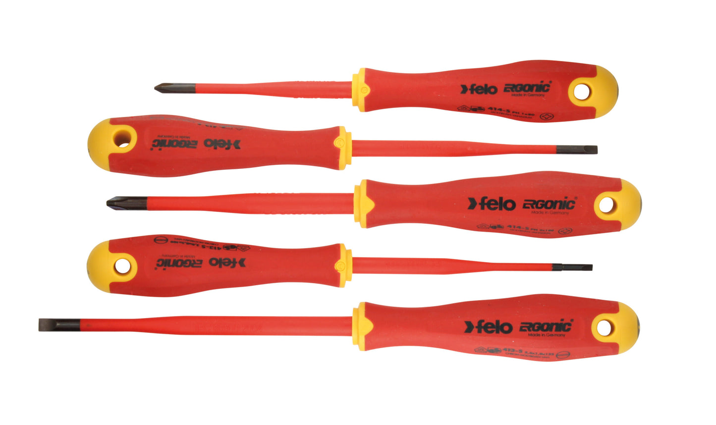 Felo 413 S/Driver Set 5Pc Ergonic Slimline Insulated Vde Sl/Ph